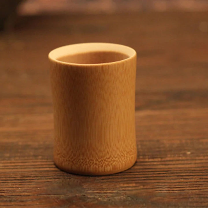 Home Japan Style Natural Bamboo Carved Water Cup Tea Beer Coffee Juice Drinking Mug Handmade Wooden Cup