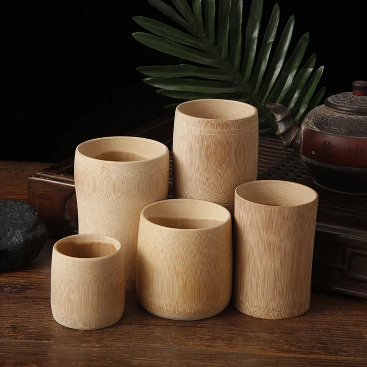 1PCS Japanese Sake Cup Natural Bamboo Teacups Chinese Wooden Water Cup for Tea Wine Coffee Juice Drinking Mug Handmade