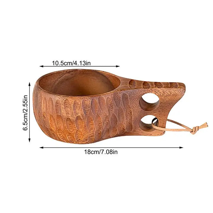 Wood Camp Mug Handcrafted Coffee Cup For Camping 350ml Portable Wood Mug Drinking Cup Lightweight Outdoor Coffee Cup Water