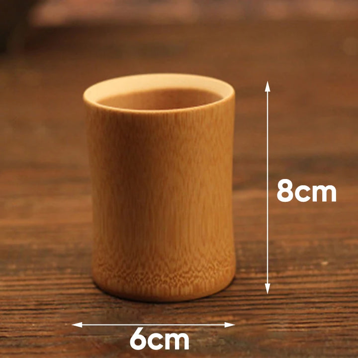 Home Japan Style Natural Bamboo Carved Water Cup Tea Beer Coffee Juice Drinking Mug Handmade Wooden Cup