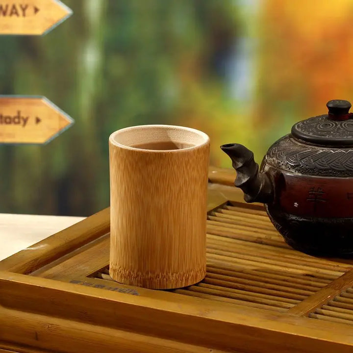 1PCS Japanese Sake Cup Natural Bamboo Teacups Chinese Wooden Water Cup for Tea Wine Coffee Juice Drinking Mug Handmade