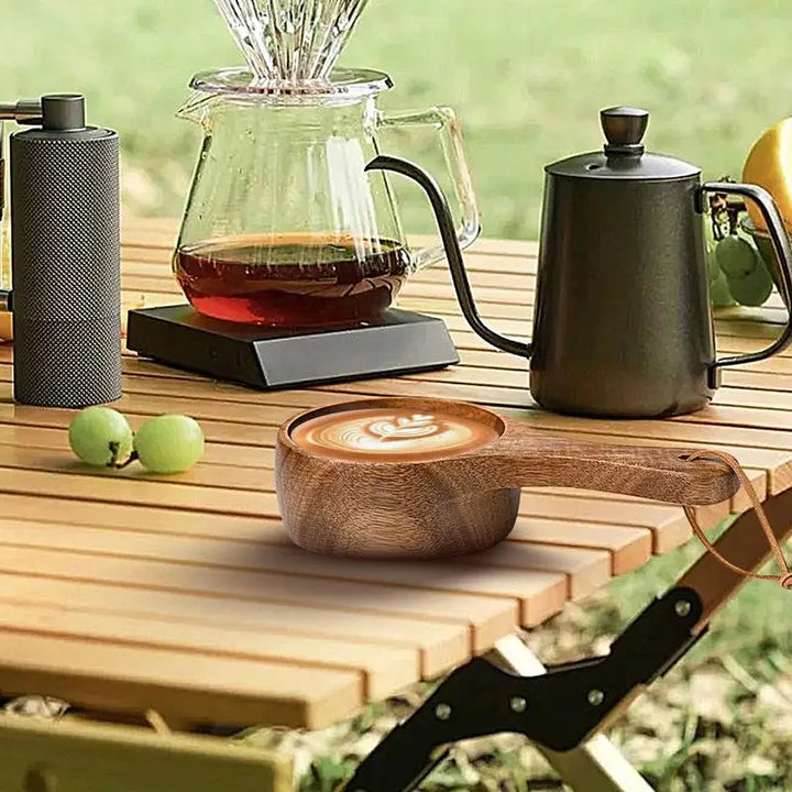 Wood Camp Mug Handcrafted Coffee Cup For Camping 350ml Portable Wood Mug Drinking Cup Lightweight Outdoor Coffee Cup Water